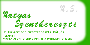 matyas szentkereszti business card
