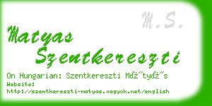 matyas szentkereszti business card